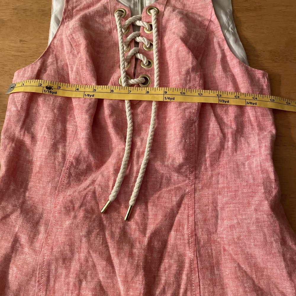 Kensie Tank Dress Fully Lined Size Small Corded V Neck Gold Zipper Back - Picture 11 of 15